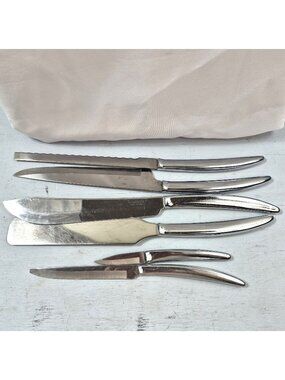 Saladmaster Vintage Knife Set Of 6 Stainless Steel Made In USA With Sleek Handle